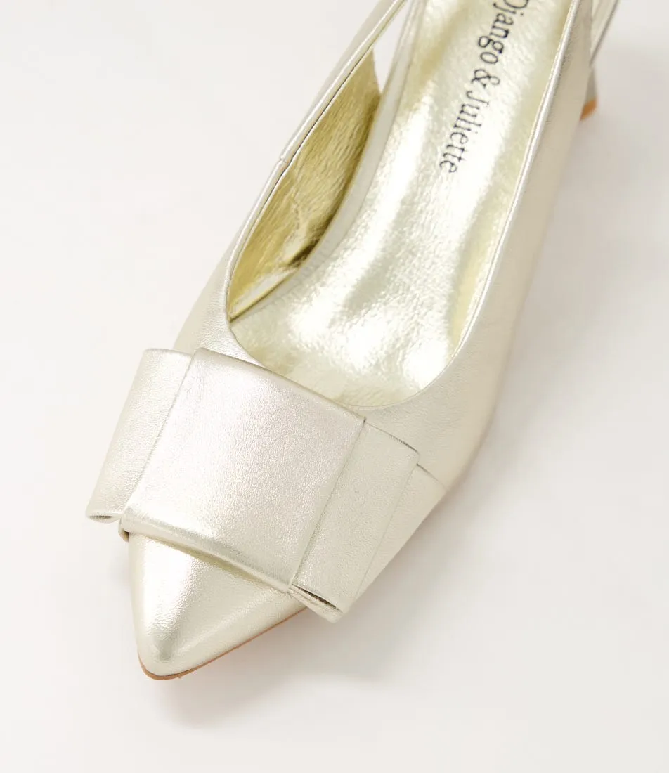 DJANGO & JULIETTE Itzel Pale Gold Leather Heels