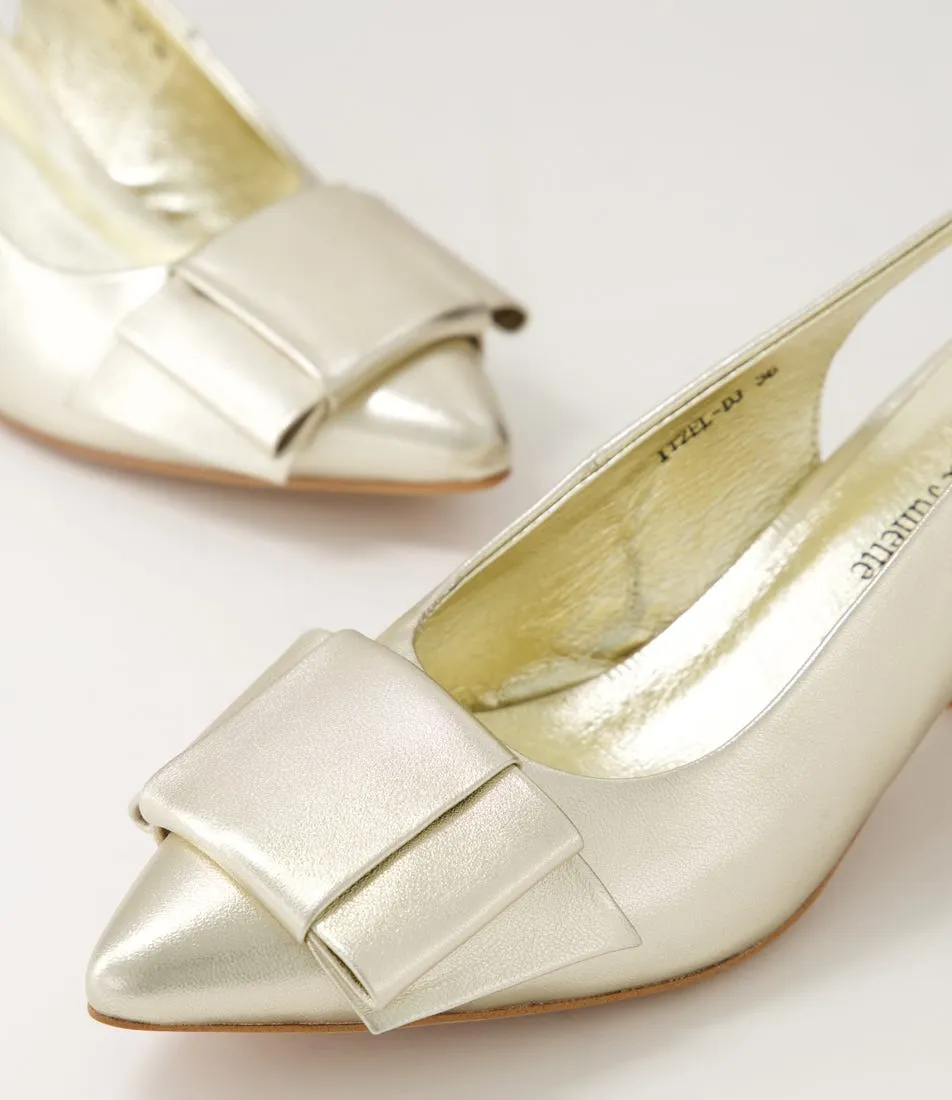 DJANGO & JULIETTE Itzel Pale Gold Leather Heels