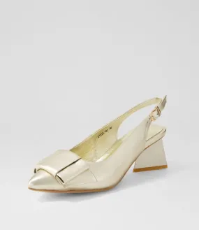 DJANGO & JULIETTE Itzel Pale Gold Leather Heels