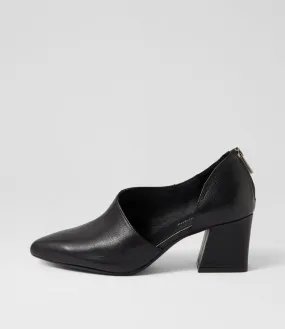 DJANGO & JULIETTE Merce Black Leather Heels