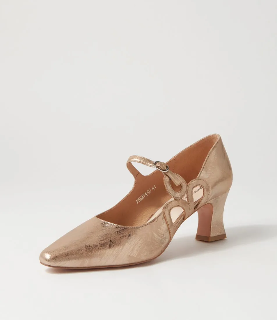 DJANGO & JULIETTE Penaya Platino Scratch Leather Heels