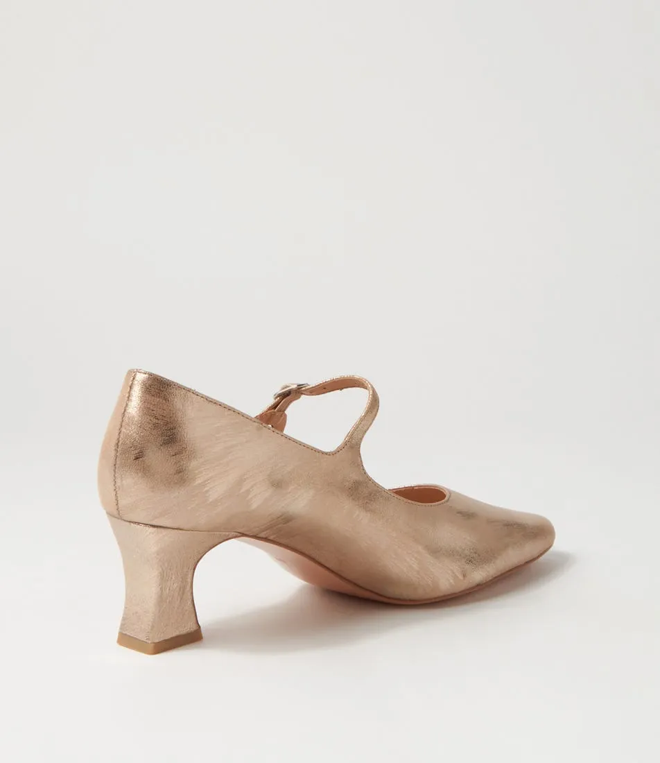 DJANGO & JULIETTE Penaya Platino Scratch Leather Heels