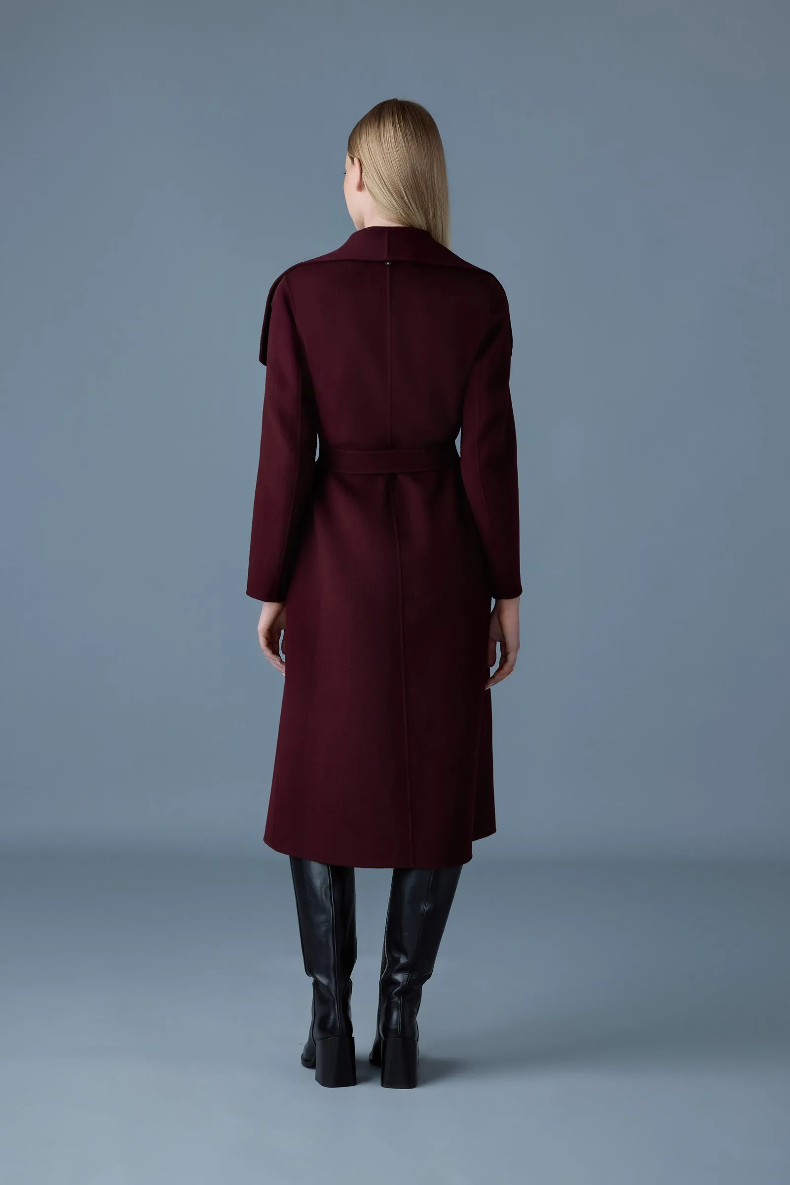 Double-face wool wrap coat