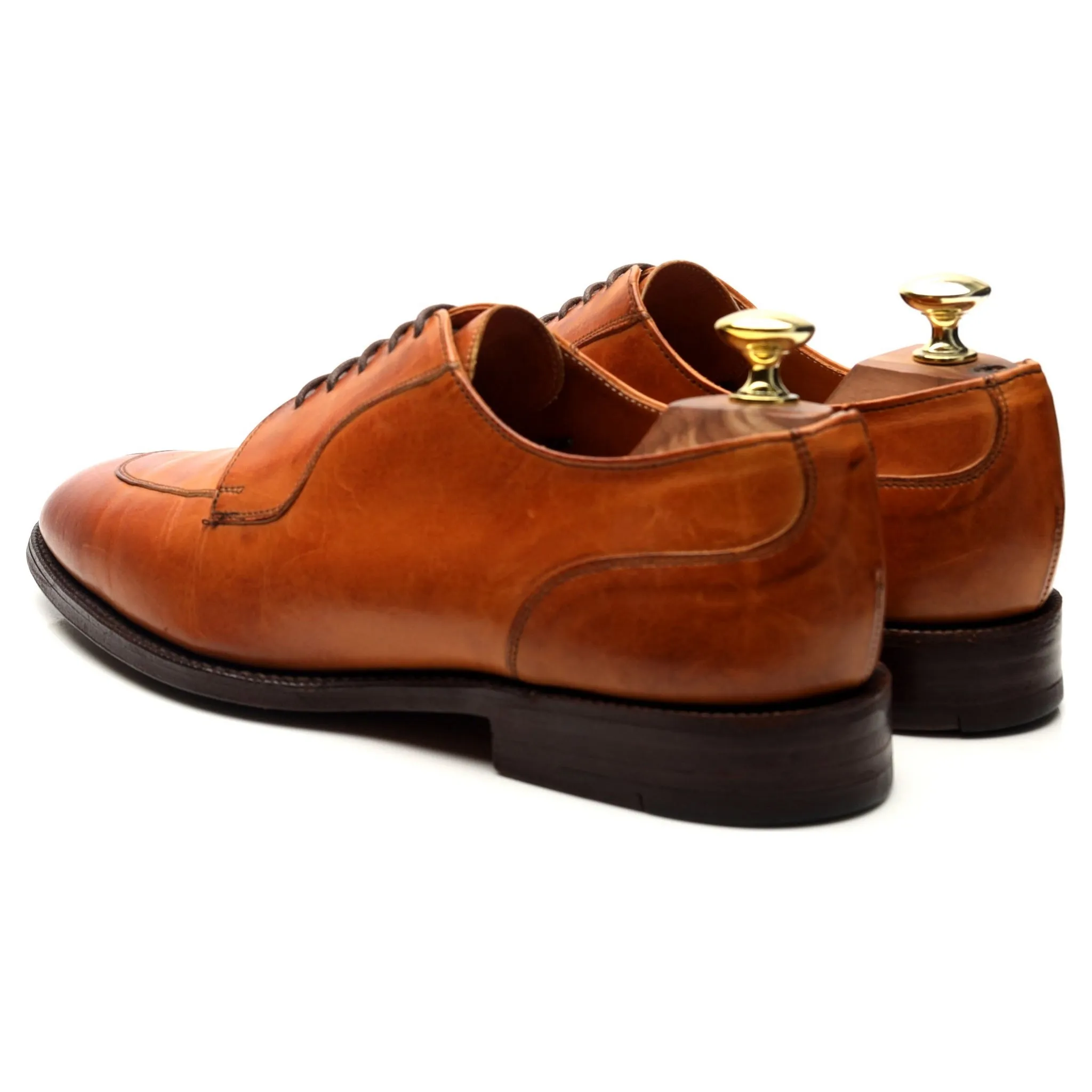 'Duval' Tan Brown Leather Split Toe Derby UK 7.5 F