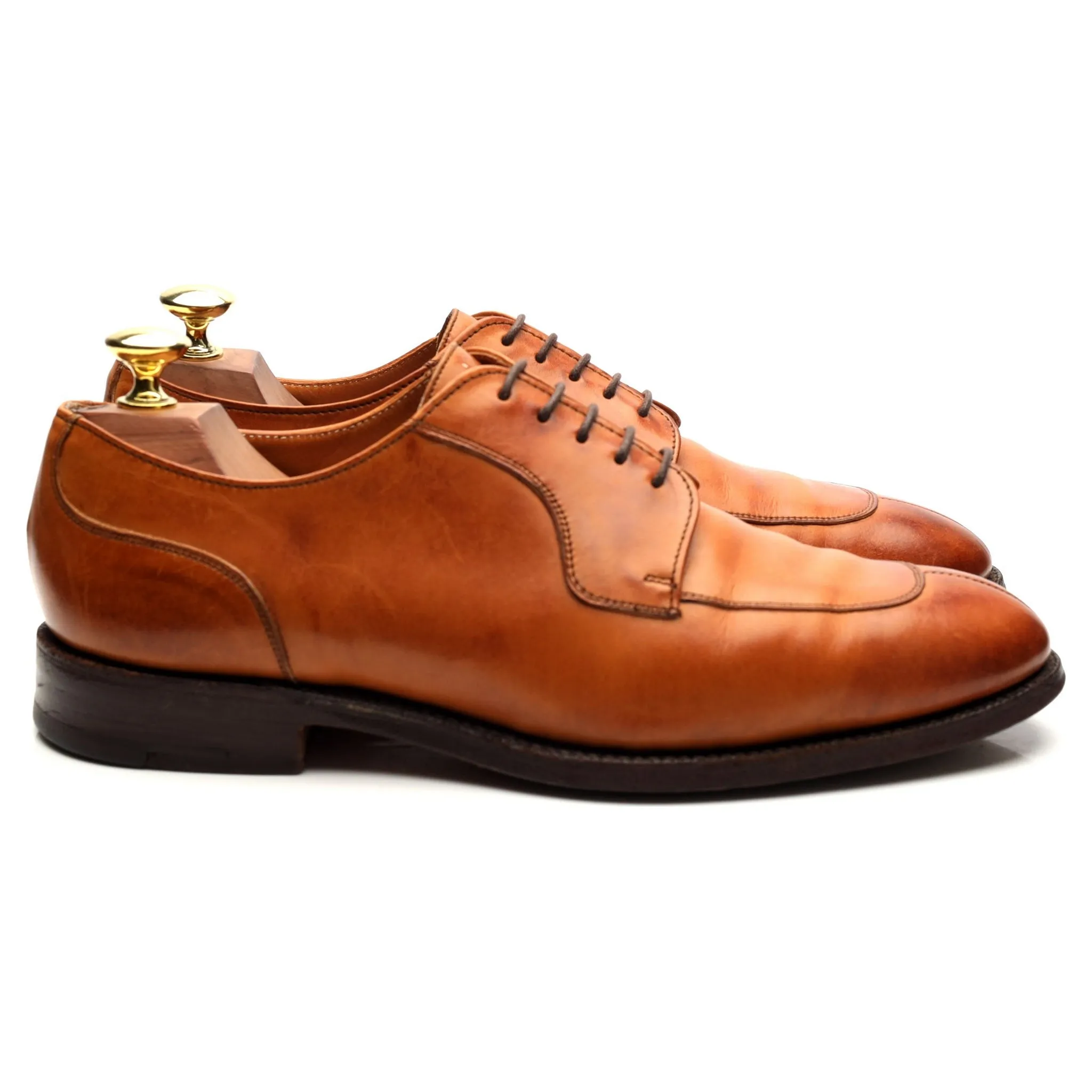 'Duval' Tan Brown Leather Split Toe Derby UK 7.5 F