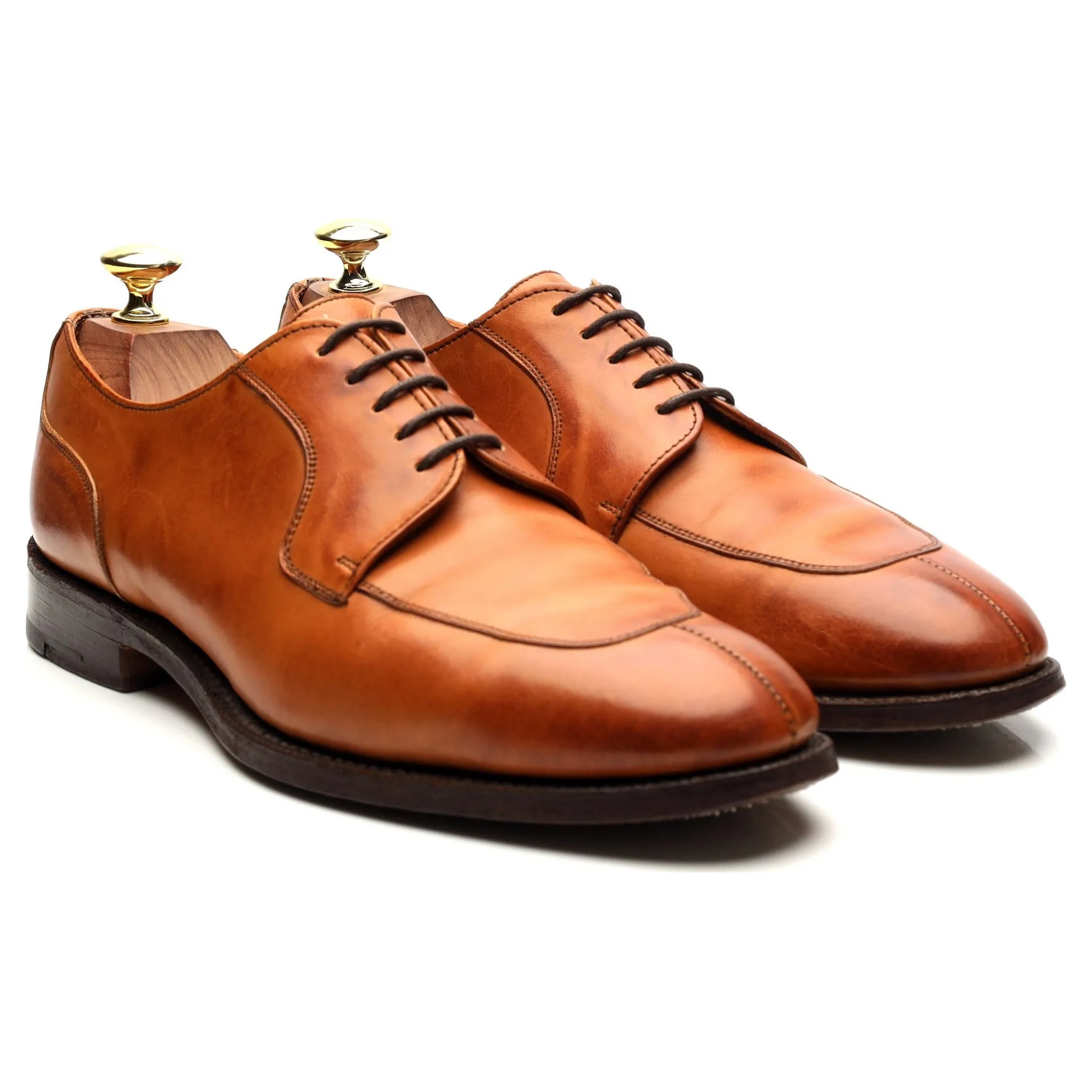 'Duval' Tan Brown Leather Split Toe Derby UK 7.5 F