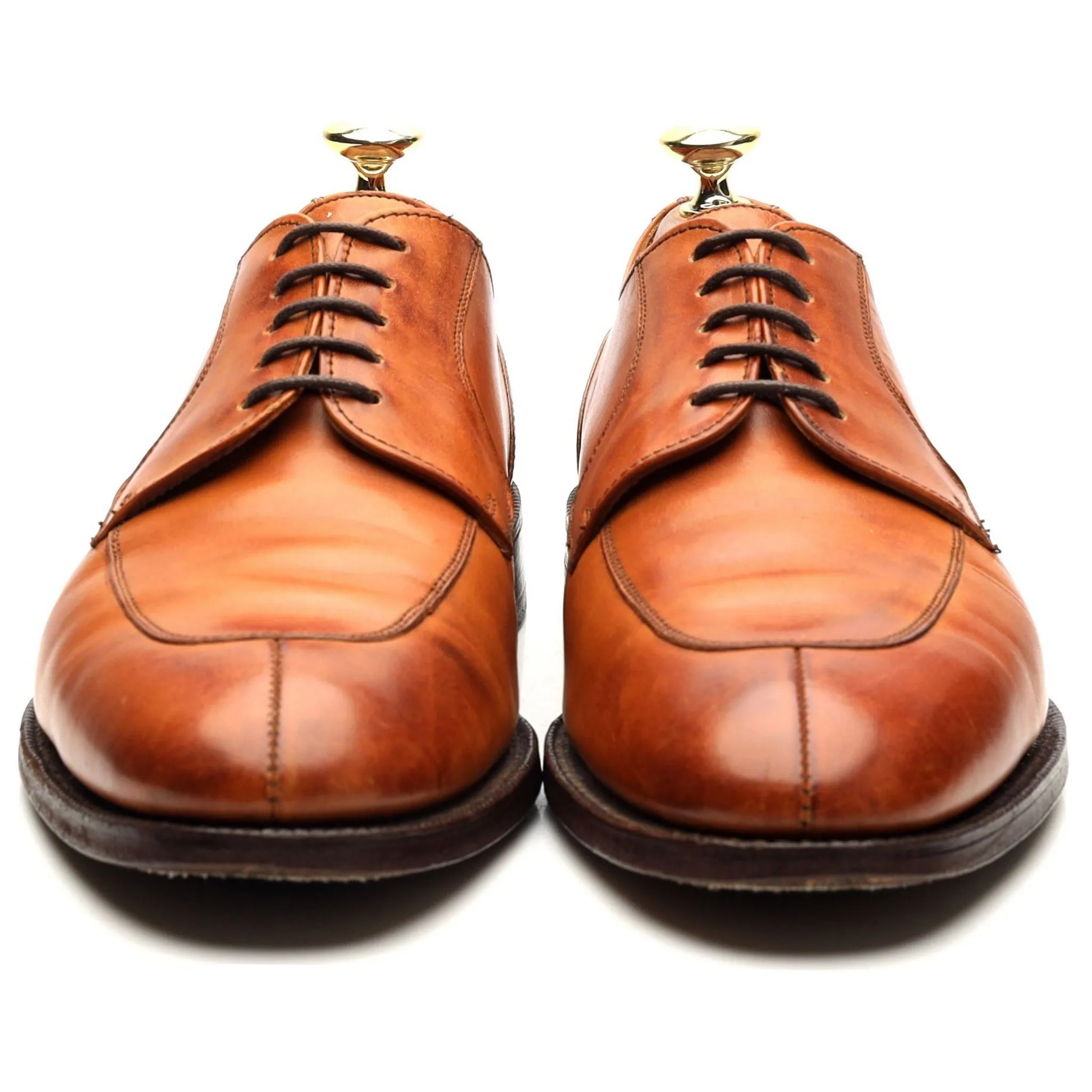 'Duval' Tan Brown Leather Split Toe Derby UK 7.5 F