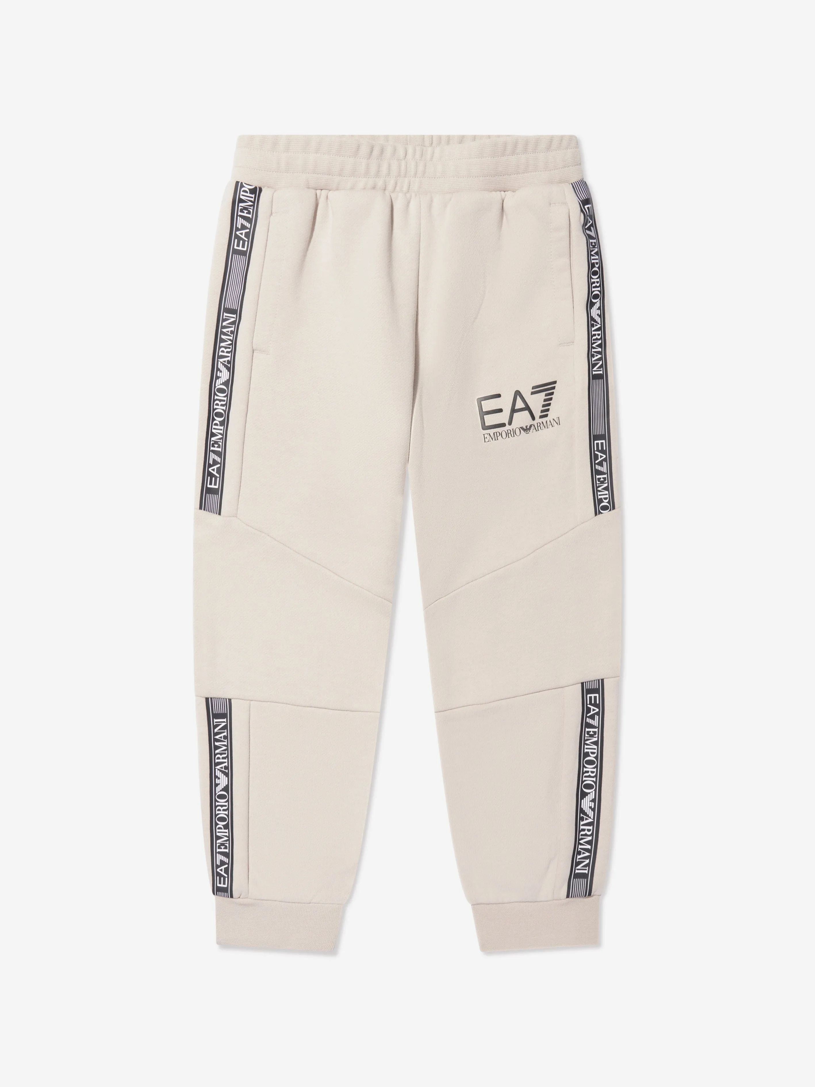 EA7 Emporio Armani Boys Logo Joggers in Beige