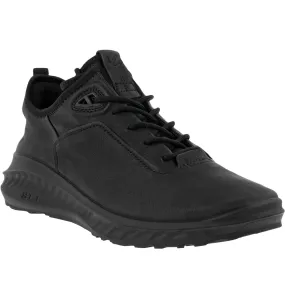 ECCO Mens ST.360 Leather Elastic Lacing Trainers - Black