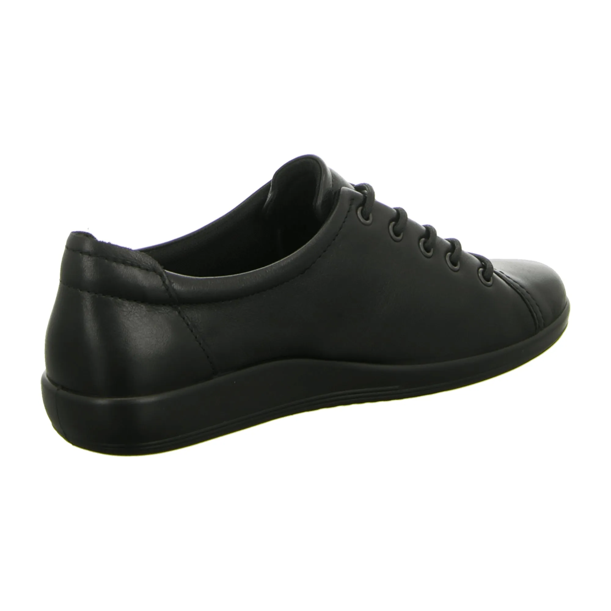 ECCO SOFT 2.0 Women's Black Leather Lace-Up Oxfords