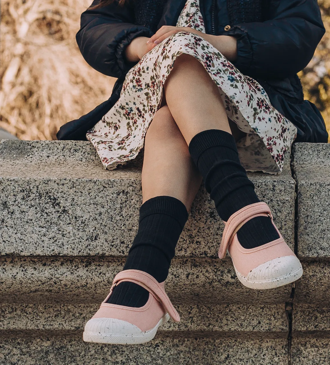 Canvas Mary Jane Sneakers in Peach