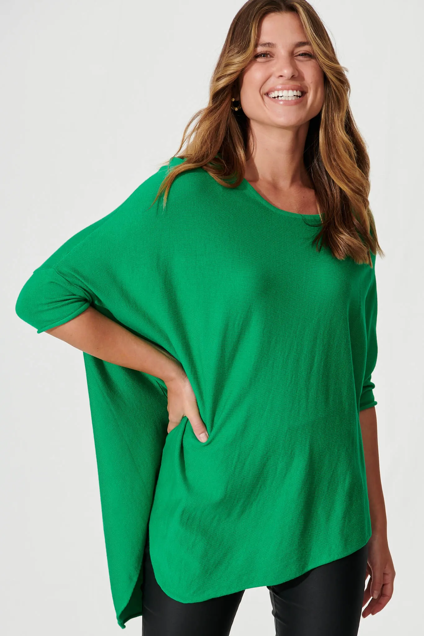 Eye To Eye Knit Top In Green