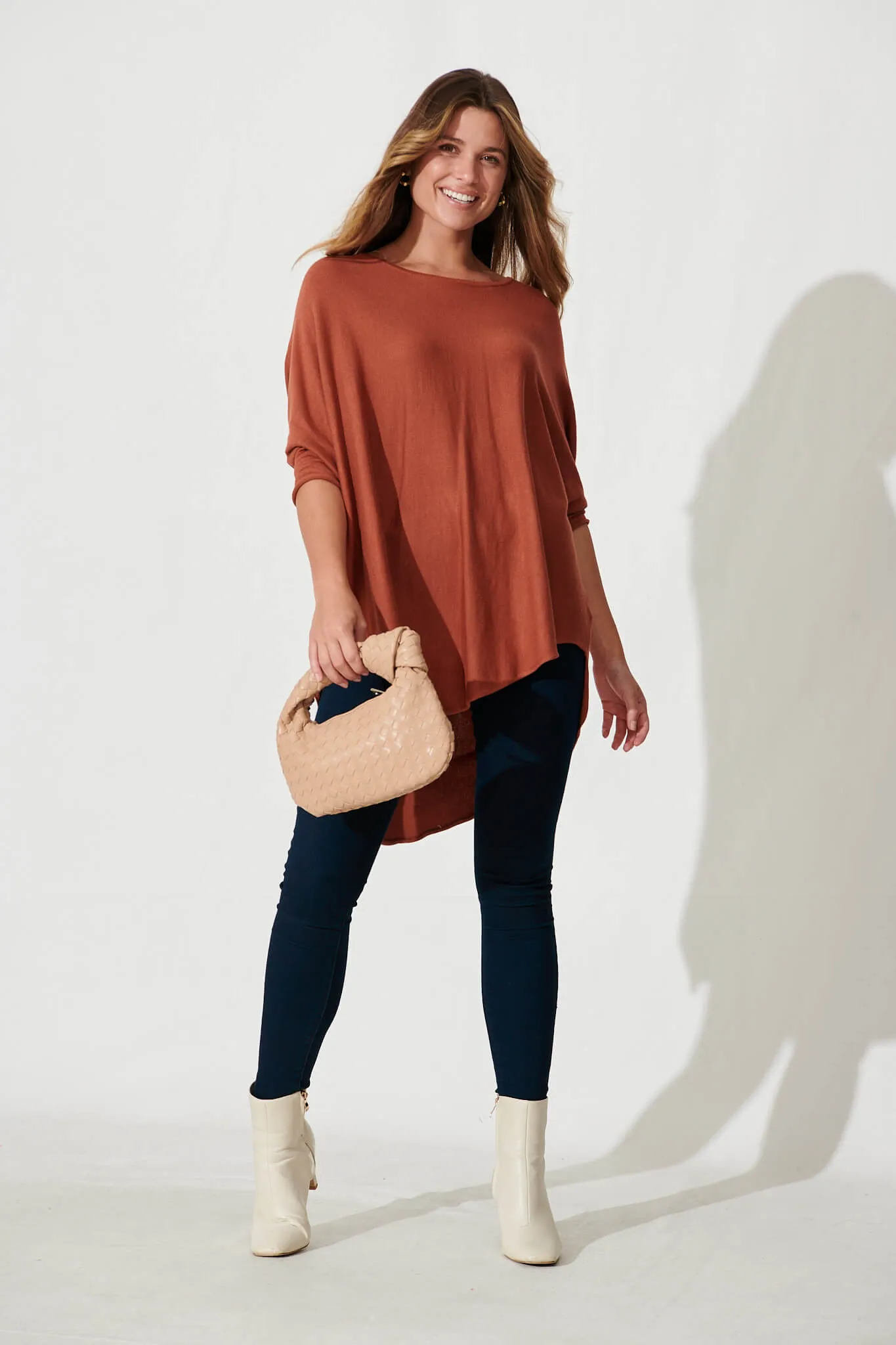 Eye To Eye Knit Top In Rust