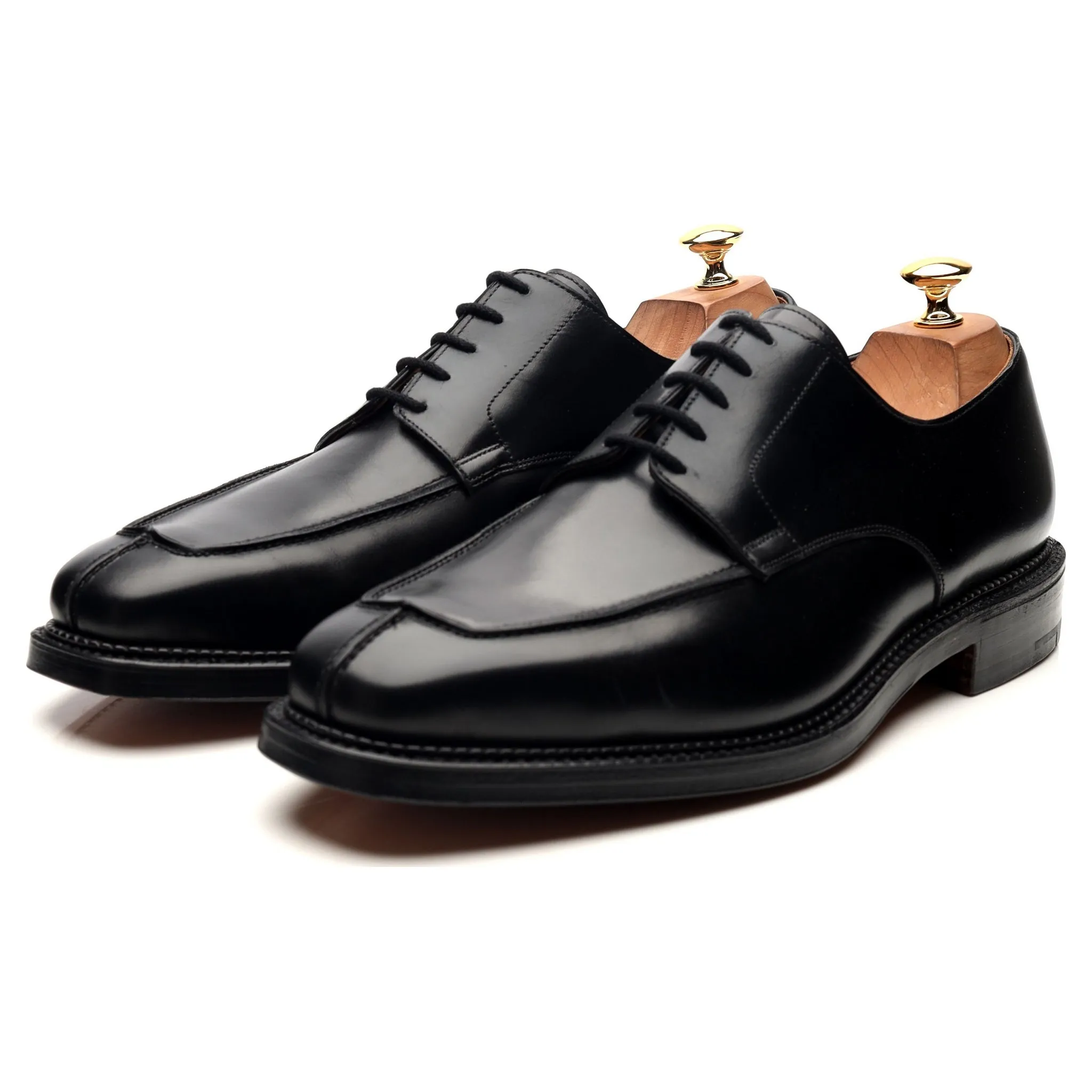 'Falmouth' Black Leather Derby Split Toe UK 10.5 E