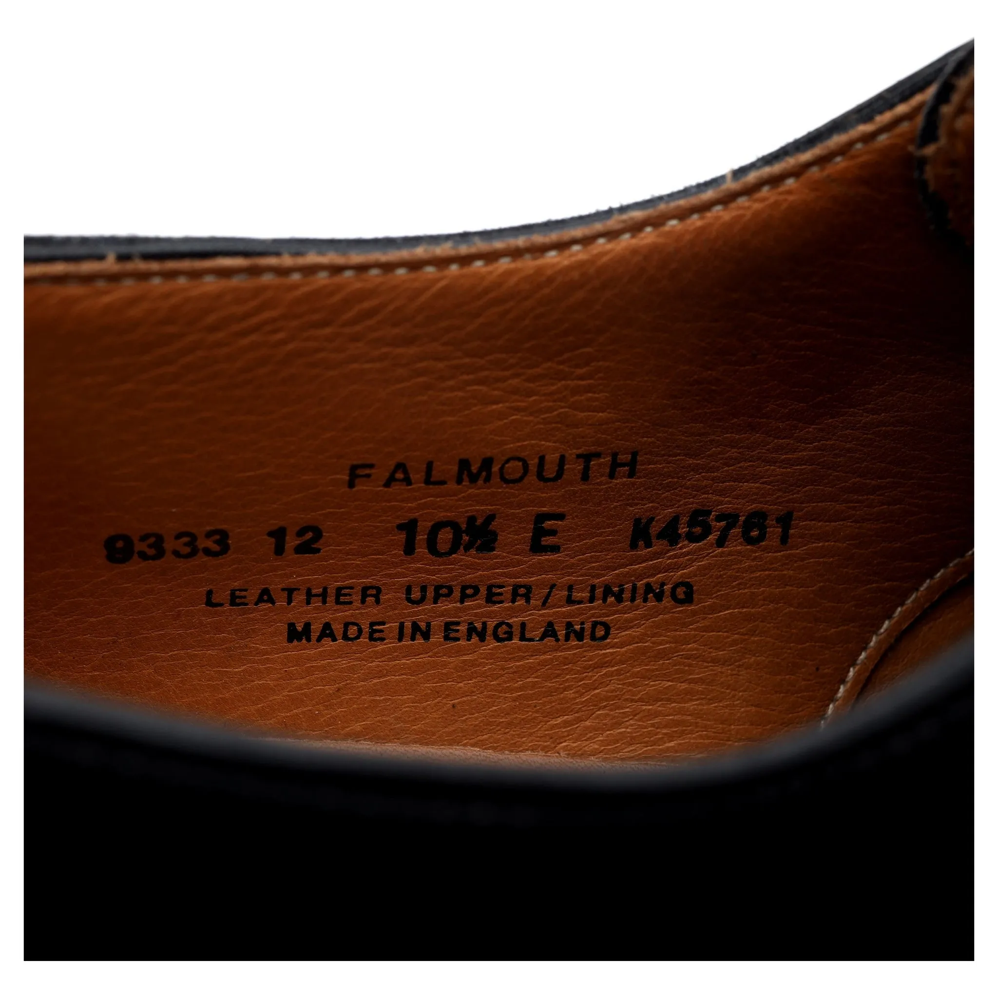 'Falmouth' Black Leather Derby Split Toe UK 10.5 E