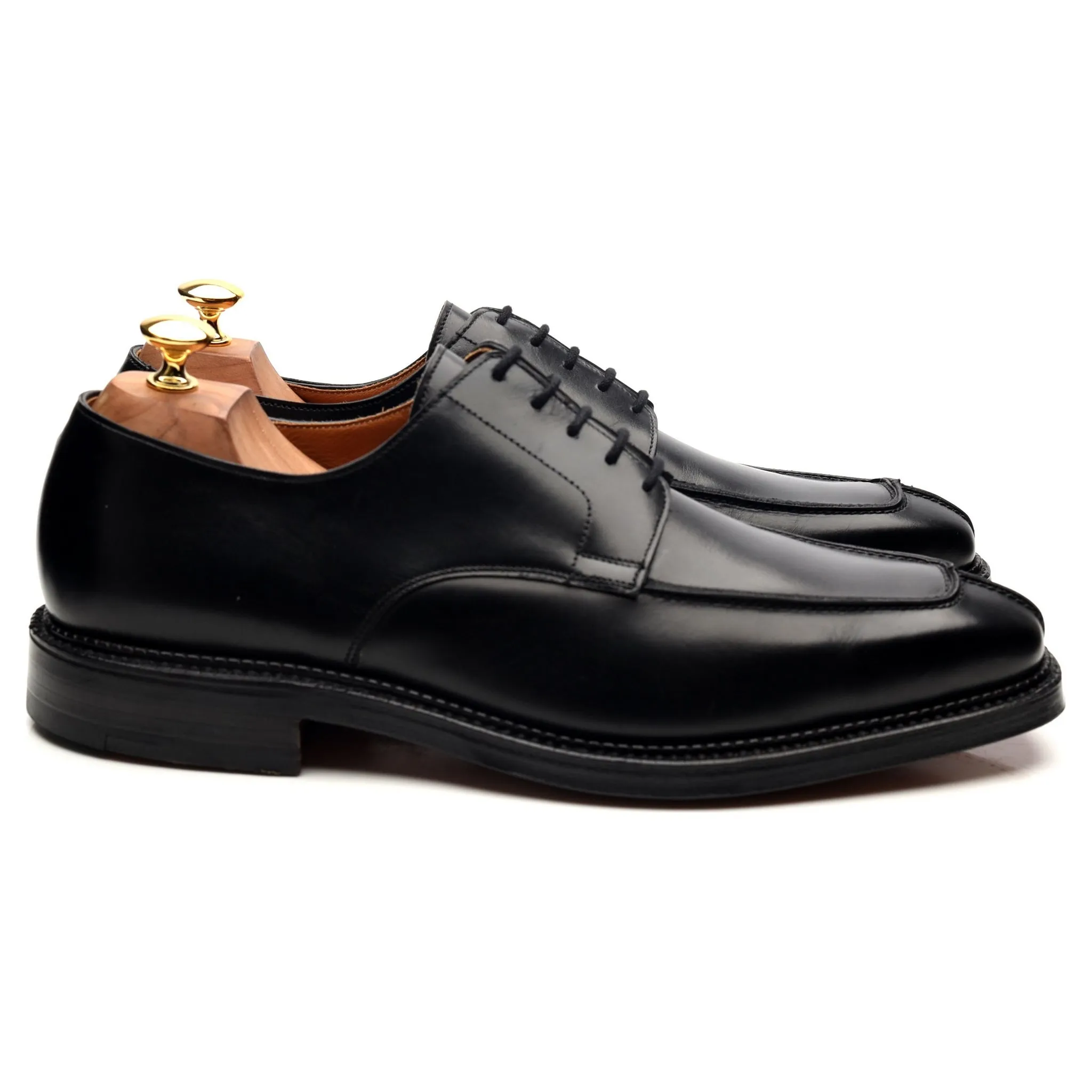 'Falmouth' Black Leather Derby Split Toe UK 10.5 E