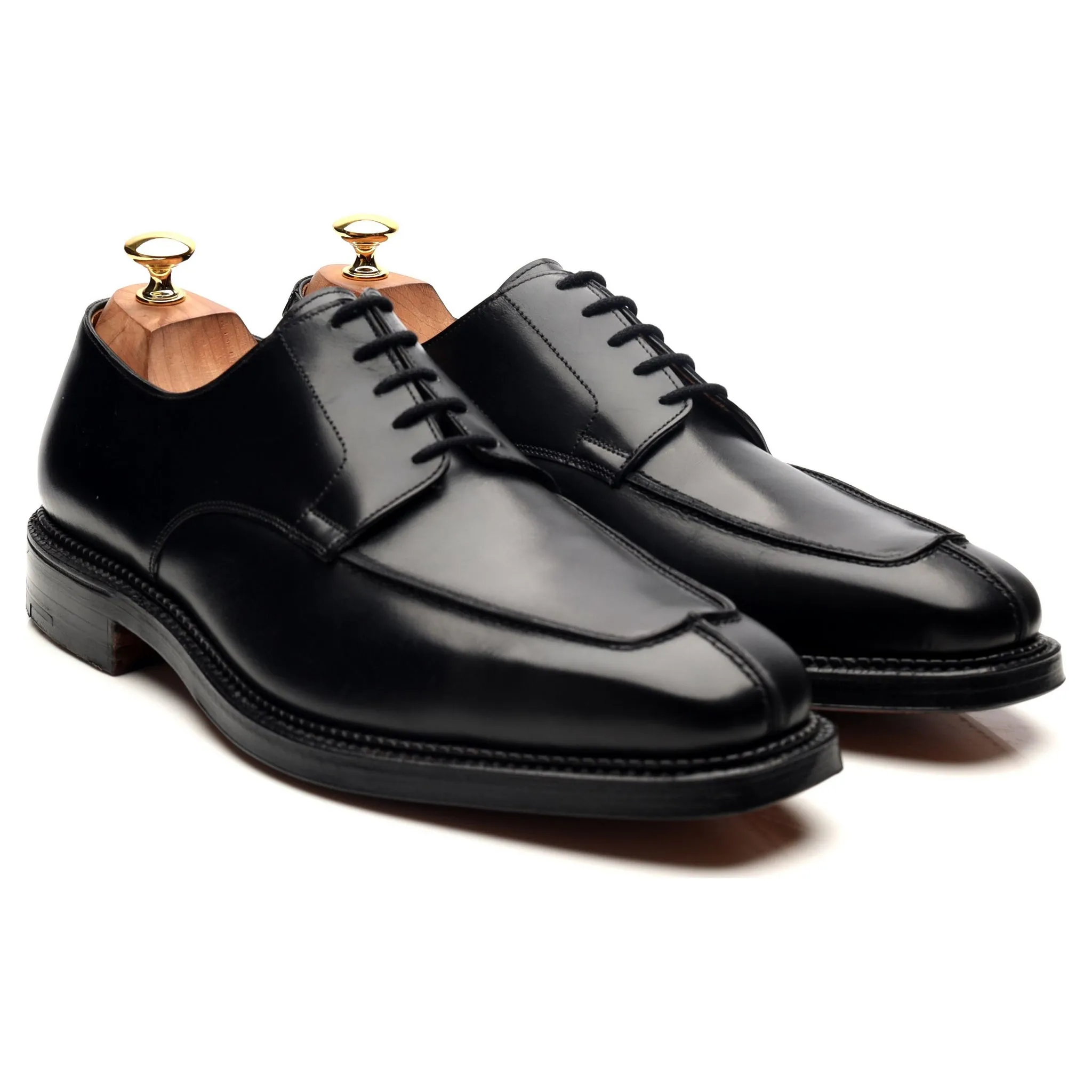 'Falmouth' Black Leather Derby Split Toe UK 10.5 E