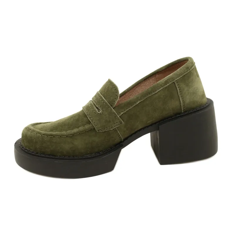 Fashionable Suede Moccasins Filippo DP4685/23 KH Green