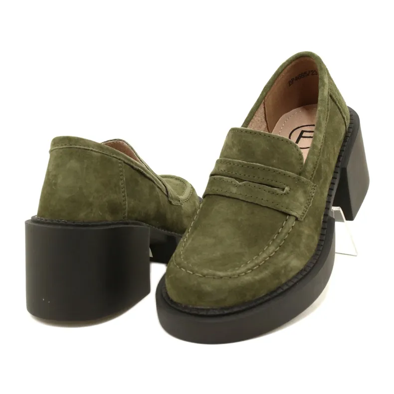 Fashionable Suede Moccasins Filippo DP4685/23 KH Green