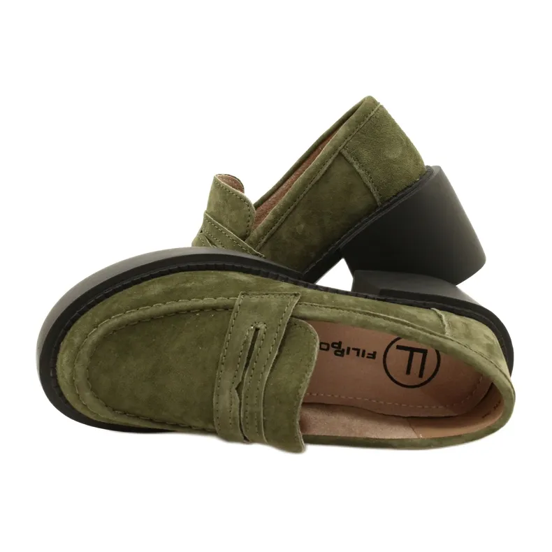 Fashionable Suede Moccasins Filippo DP4685/23 KH Green