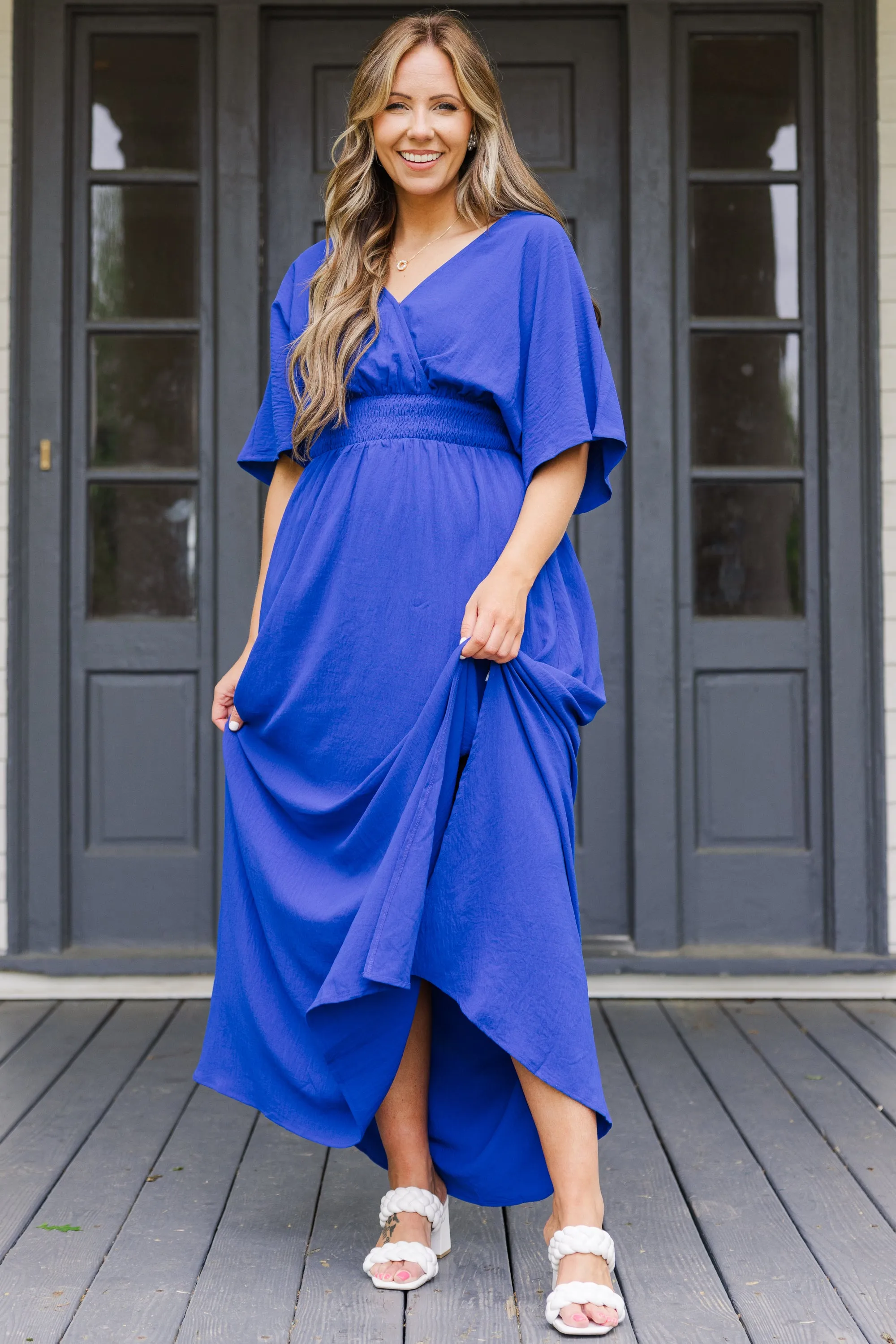 Maxi Dress in Royal Blue - Feeling Good