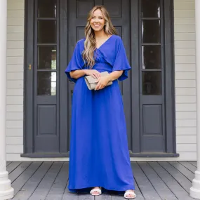 Maxi Dress in Royal Blue - Feeling Good