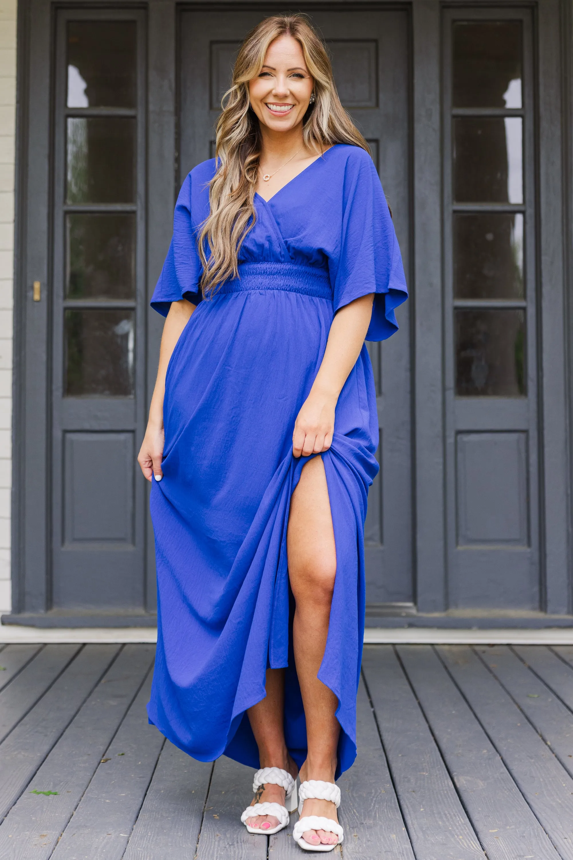 Maxi Dress in Royal Blue - Feeling Good