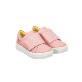 Fendi Girls Pink Text Trainers  