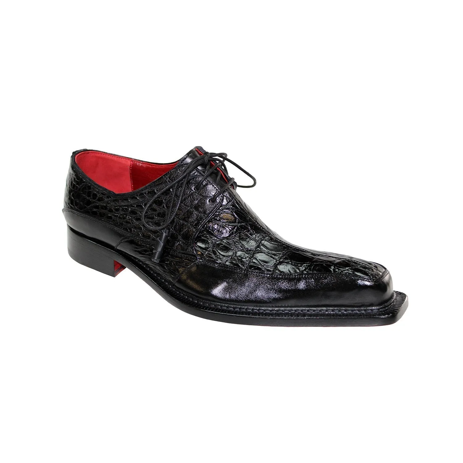 Men's Black Leather/Alligator Shoes by Fennix Frank