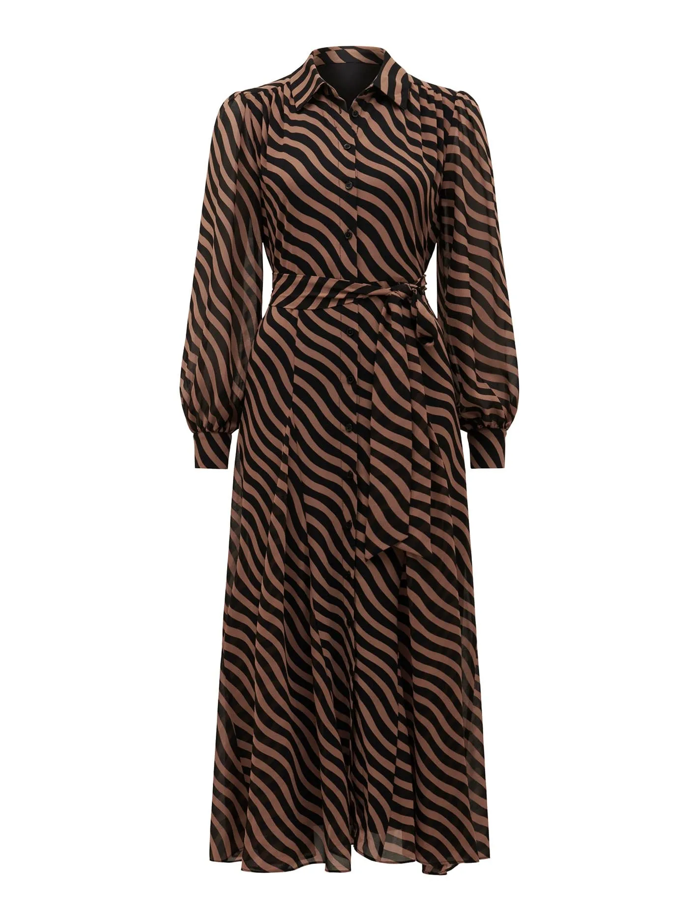 Fiona Godet Pleat Midi Dress