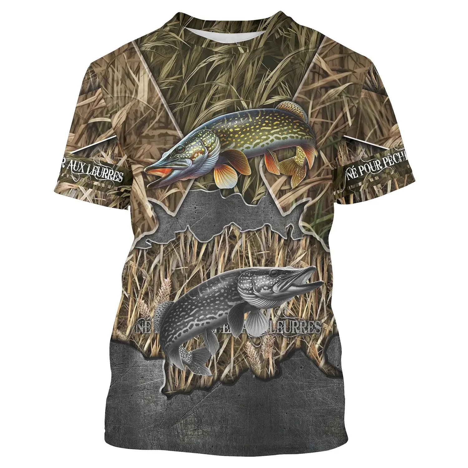 Fishing for Sea Bass, Trout Fishing, Born to Fish with Lures, Camouflage, Fisherman Gift - VEPETR002