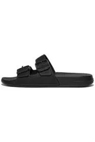 FitFlop Iqushion two-bar Slide in Black Rubber