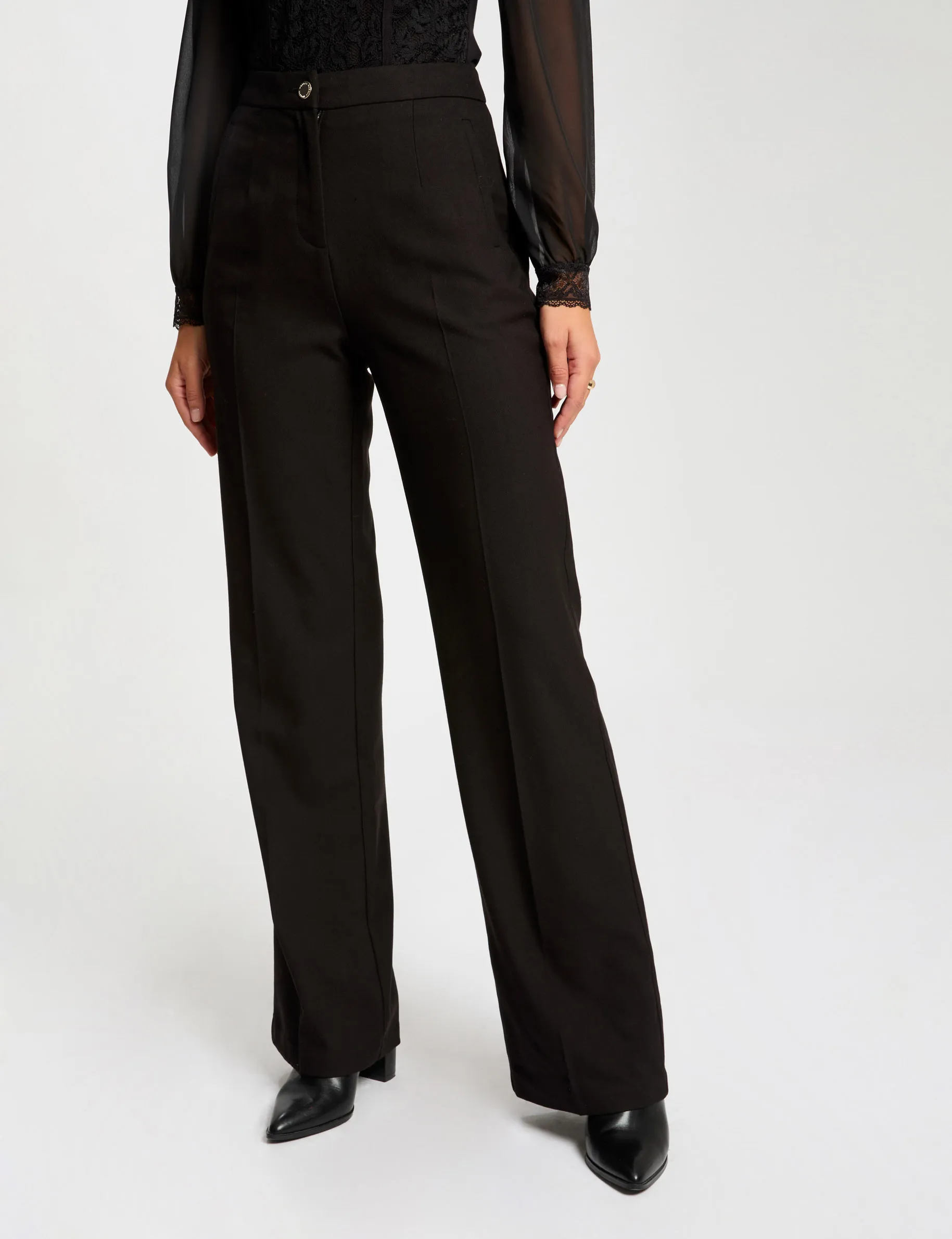 Flare trousers with darts black women