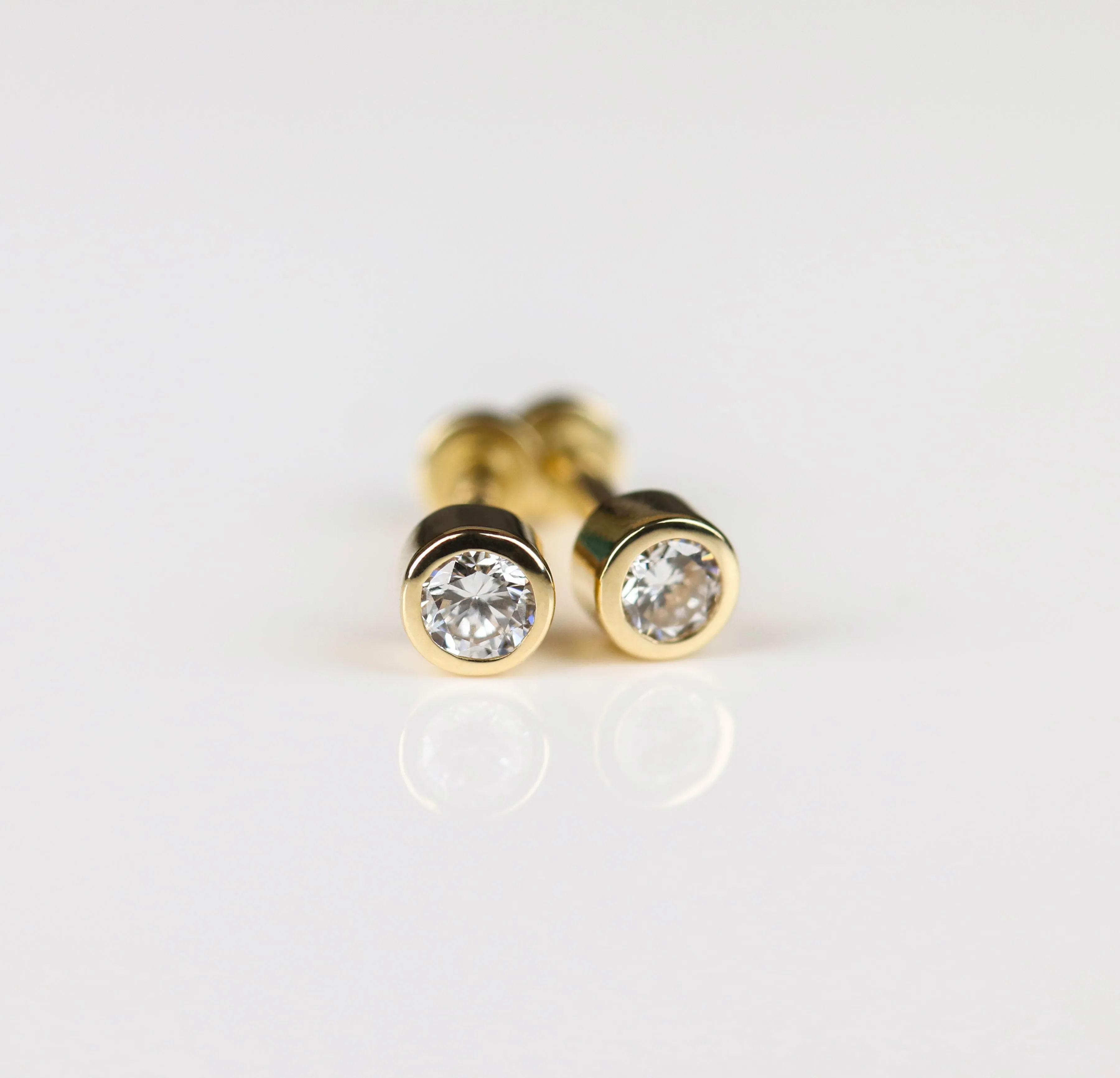 Flat Back 2.5mm Diamond Stud Earrings - Buy Online Now