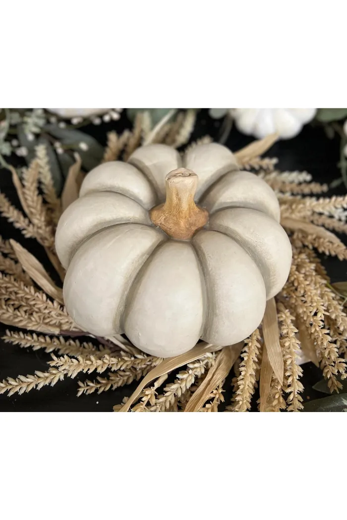 Flat Beige Resin Pumpkin