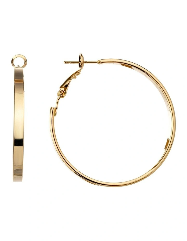 Flat Hoop Earring in Gold