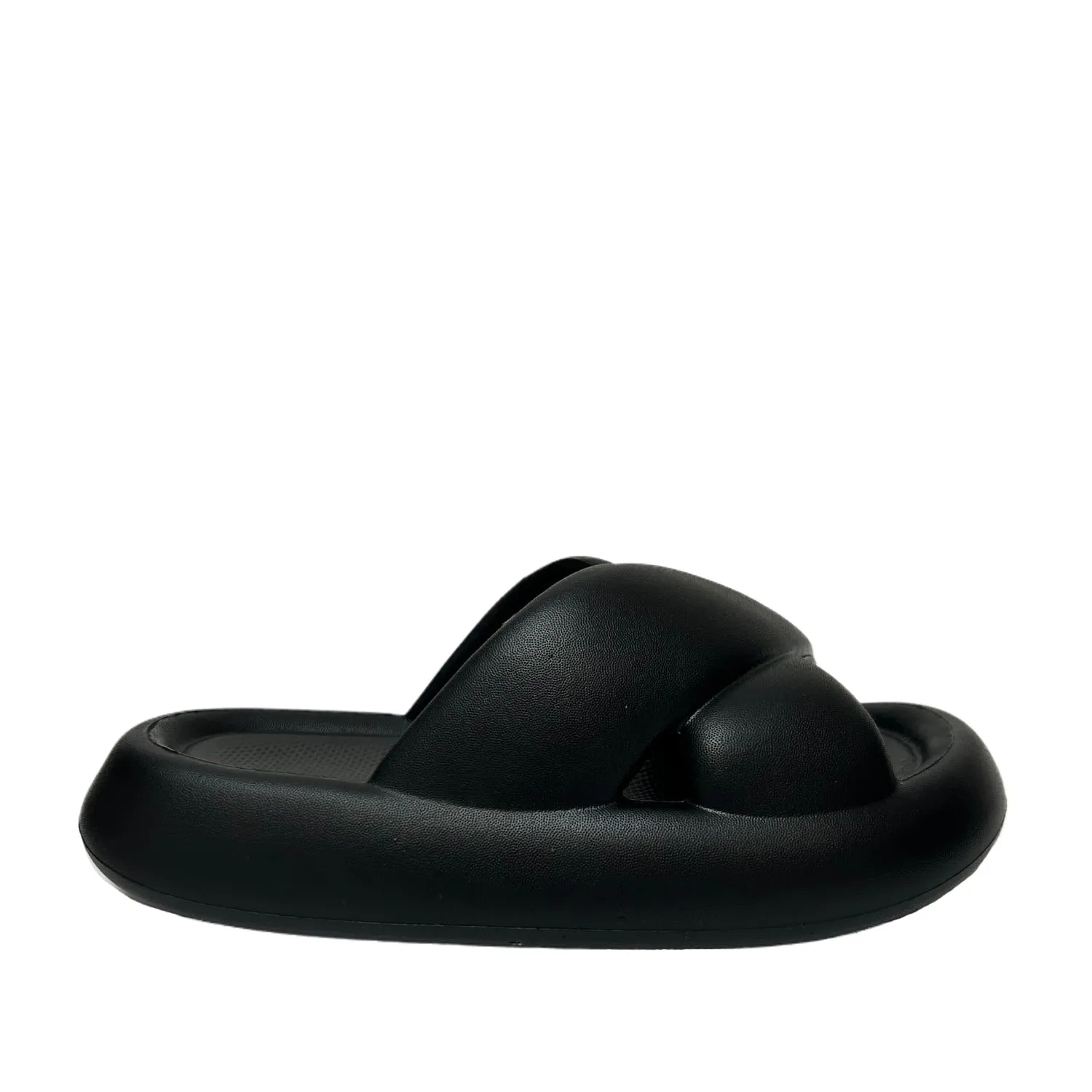 FLOOF Women's Puff Puff Slide in Black