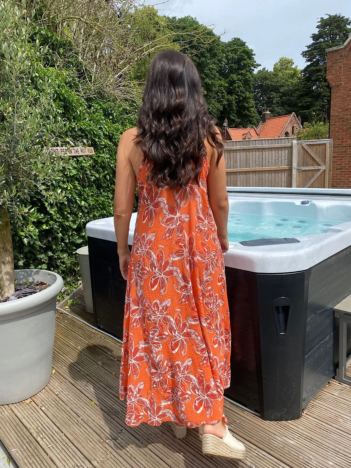 Floral Sleeveless Dress in Tiffany Blue