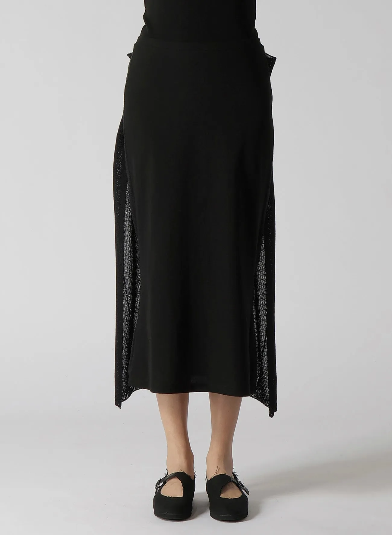 FRESCA 20 FINE JERSEY SIDE KNIT DETAIL SKIRT