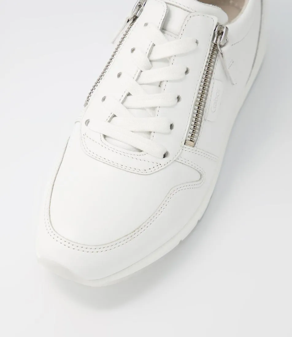 GABOR Manel Weiss Leather Sneakers