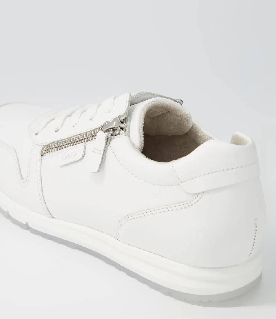 GABOR Manel Weiss Leather Sneakers