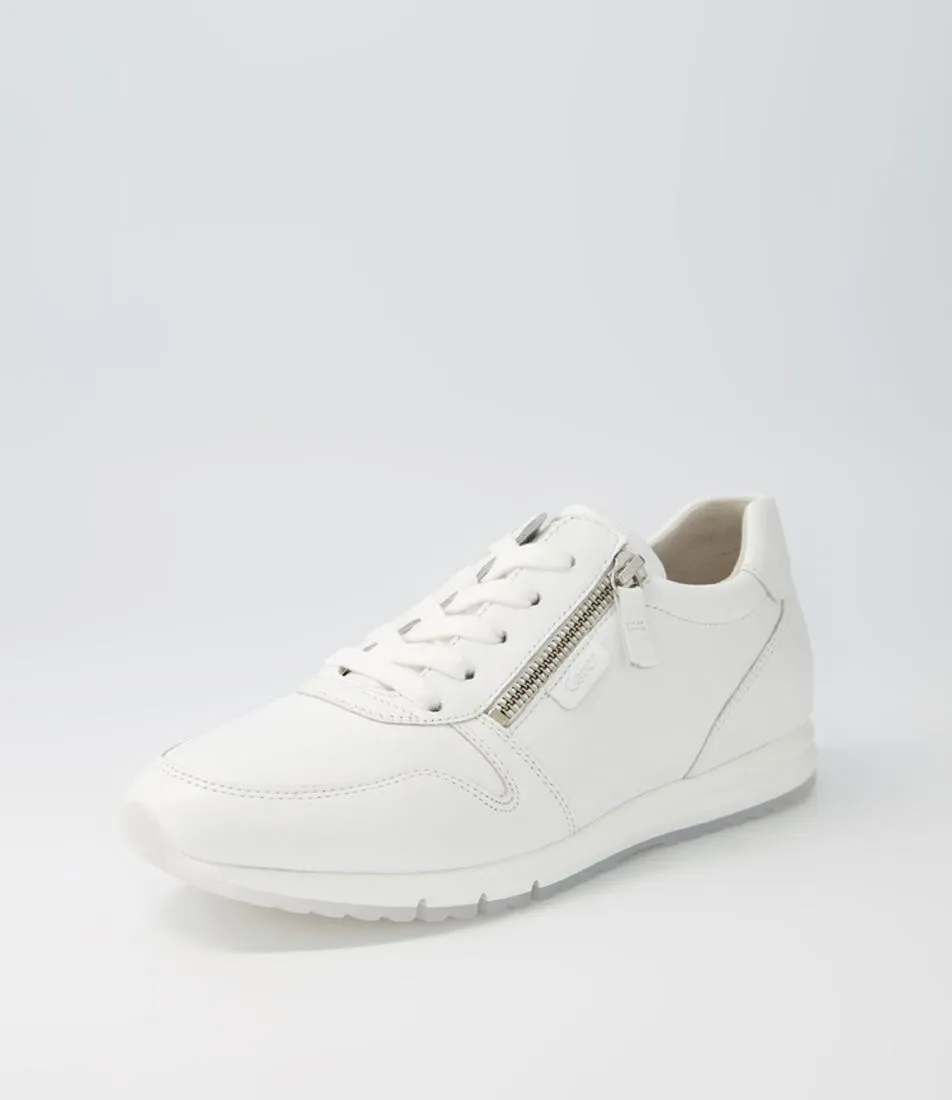 GABOR Manel Weiss Leather Sneakers