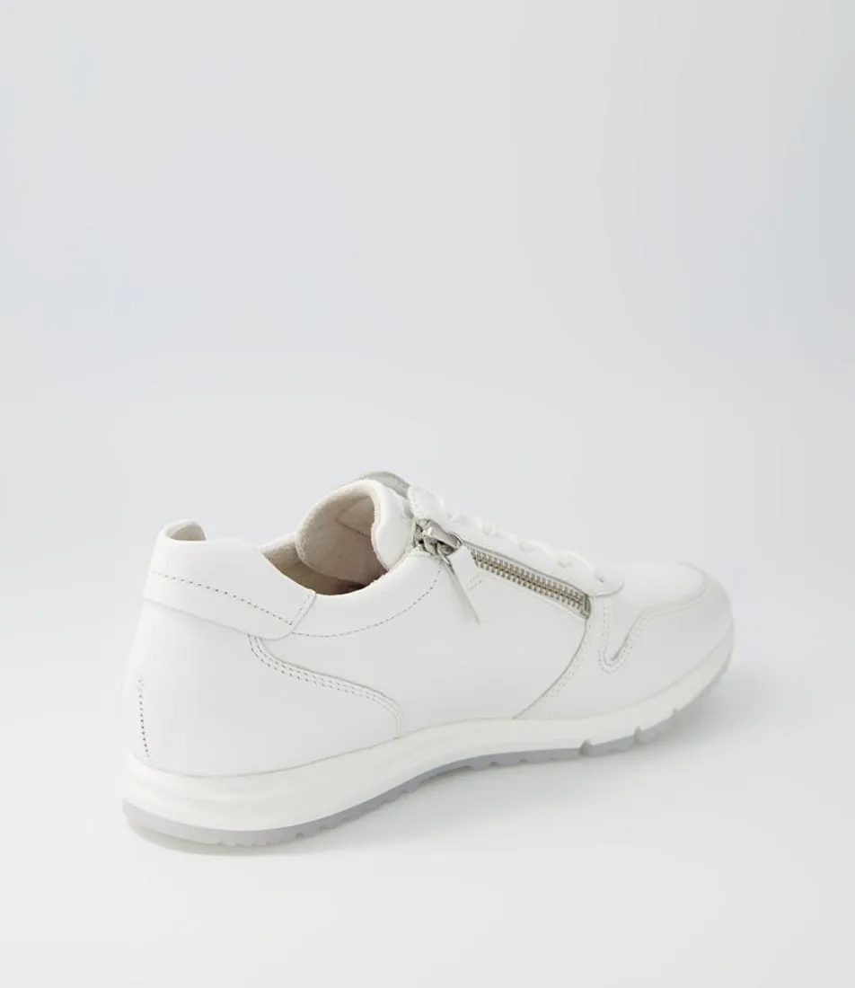 GABOR Manel Weiss Leather Sneakers