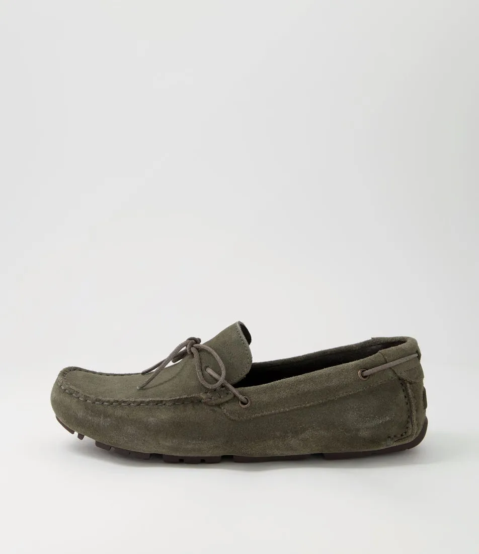 Light Olive Suede Moccasins by GEOX