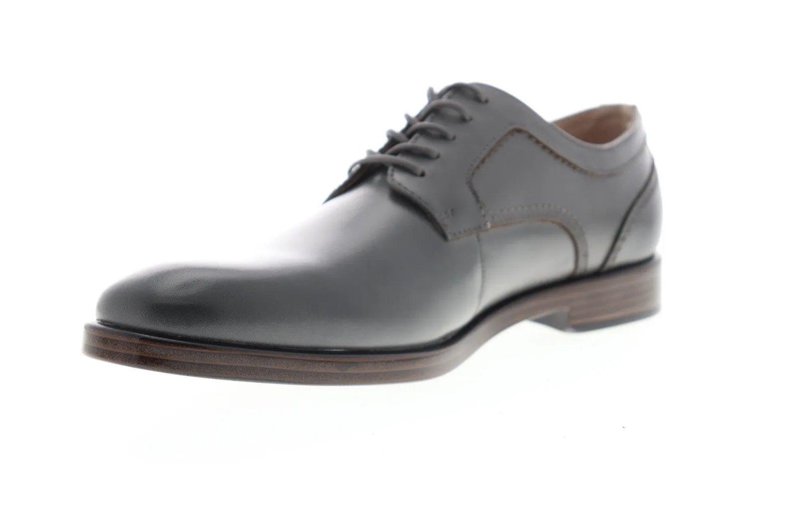 Giorgio Brutini Gray Leather Oxfords Shoes for Men - Low Top Plain Toe (Shea 177258)