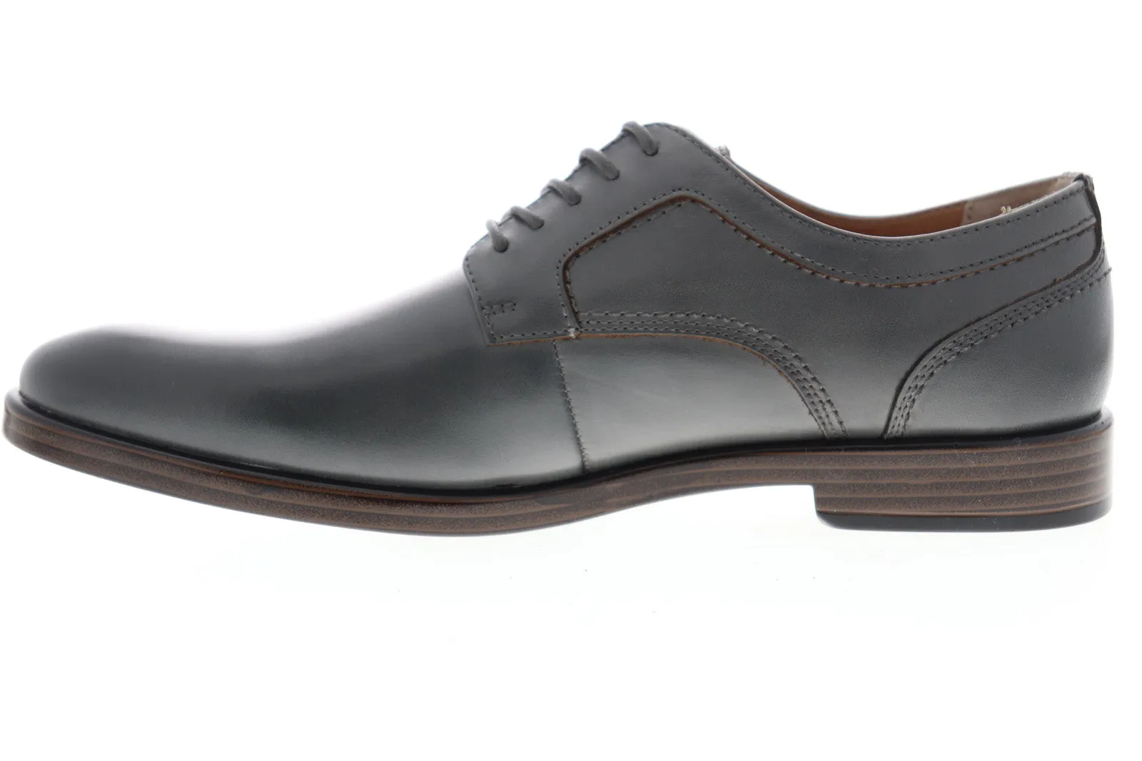 Giorgio Brutini Gray Leather Oxfords Shoes for Men - Low Top Plain Toe (Shea 177258)