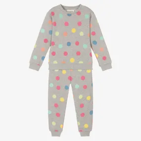 Girls Grey Organic Polka Dot Tracksuit