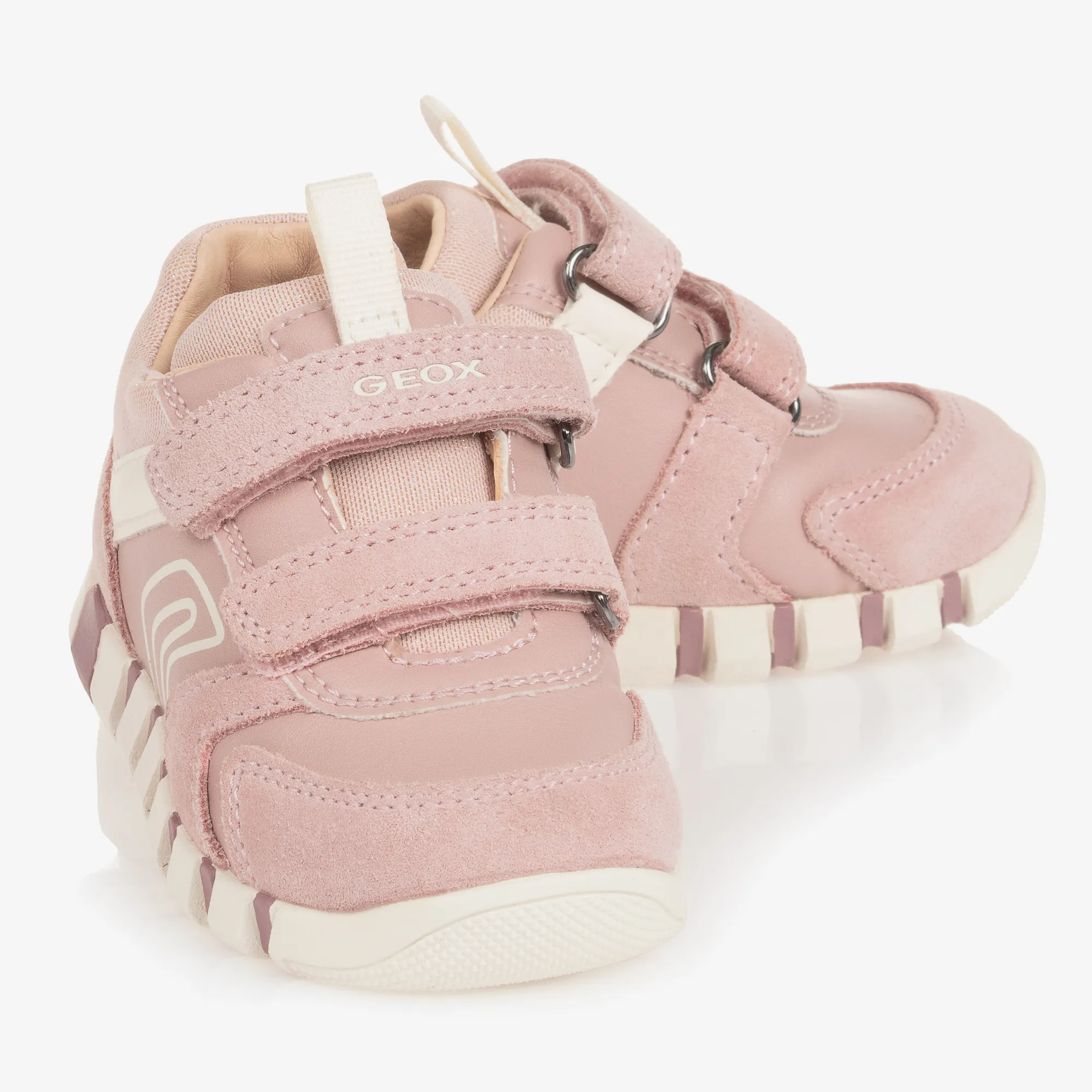 Girls Pink Sparkle Leather Trainers