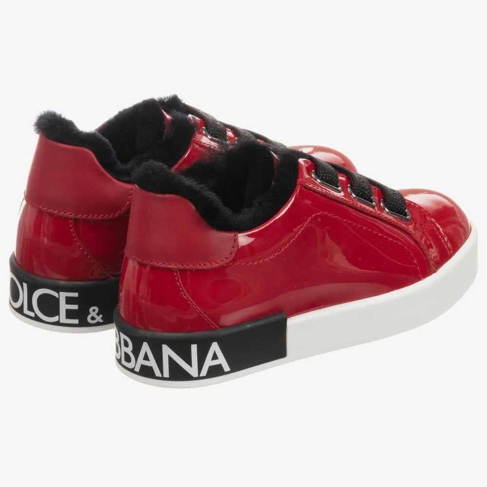 Girls Red Patent Trainers