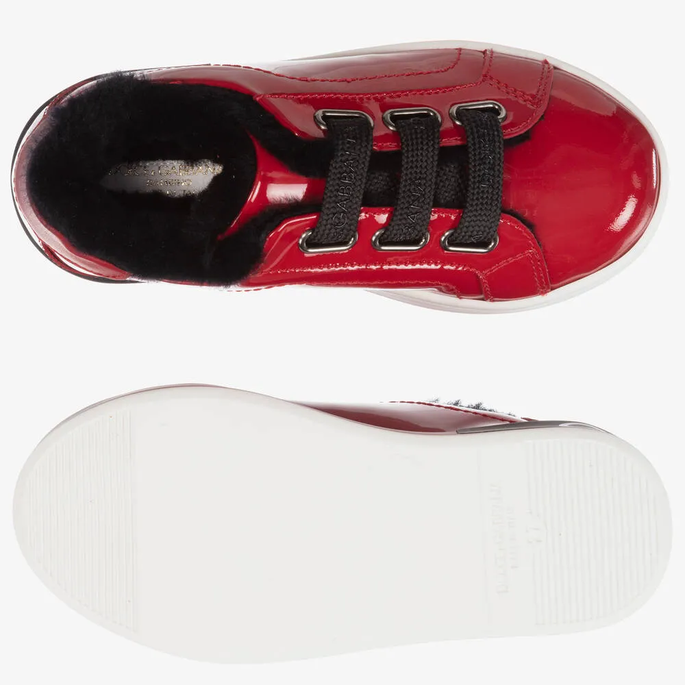 Girls Red Patent Trainers